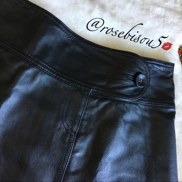 HP!🌹{H&M} 💯% Leather A-Line Knee Length Skirt - Picture 3 of 8